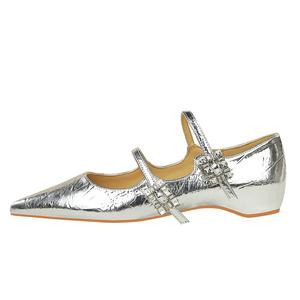 QITUMAUL Женские повседневные туфли-лодочки серебристые [скрытая платформа 3 см], цвет Silver[Hidden Wedge 3cm]