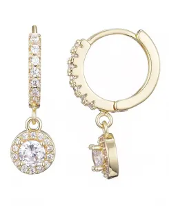 Серьги-Кольца Huggie Hoop с позолоченным кубическим цирконием в форме ореола Adornia, gold