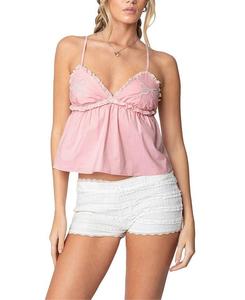 Топ Babydoll Edikted с бантом и оборками, розовый