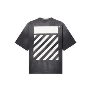 OFF-WHITE Футболка OFF WHITE Unisex темно-серого цвета с круглым вырезом, средней плотности