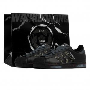 Adidas Originals SUPERSTAR Wan Hua Nong, бронзовый, износостойкие низкие скейтбордные кроссовки для покупок, унисекс, черный