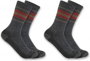 Carhartt Women's SC8212W Женские утепленные носки из смеси синтетики и шерсти, 2 пары, Grey