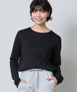 Футболка из хлопка пима, с длинными рукавами, круглым вырезом.