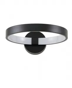 Металлический настенный светильник Nathaniel 31 см со встроенным светодиодом и регулировкой яркости Jonathan Y, черный