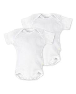 Комплект из 2 белых детских боди из хлопка с короткими рукавами Cambrass, белый