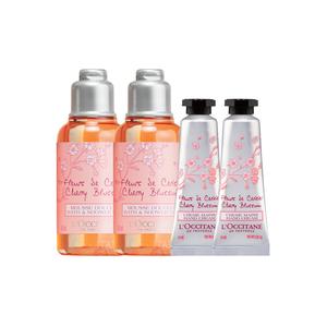 Наборы для путешествий/пробники унисекс LOCCITANE, [Hot Sale]Cherry Blossom Shower Gel 35ml*2 + Cherry Blossom Hand Cream 10ml*2