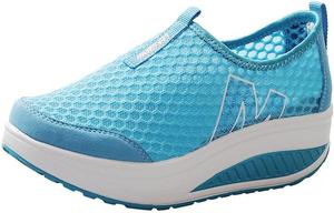 Женские кроссовки на платформе и танкетке ZBYY, дышащие, повседневные, легкие, без шнуровки, с комфортной сетчатой подошвой для спорта, 6.5-7 Purple