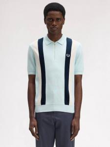 Хлопковая полоска с коротким рукавом и воротником джерси топ Fred Perry