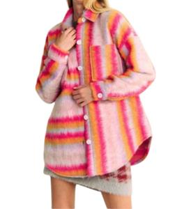 Розово-оранжевая рубашка из мохера с добавками DAVI & DANI