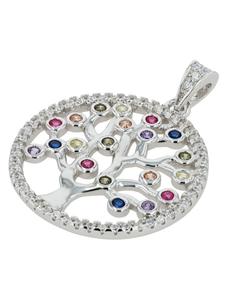 Adeliás Женский кулон - кулон «Древо жизни» из серебра 925 пробы с кубическим цирконием в серебряной оправе