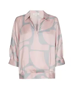Элегантная блузка-туника с двухцветным принтом Marie Mãro, розовый