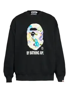 Свитшот с графическим принтом и круглым вырезом A Bathing Ape, черный