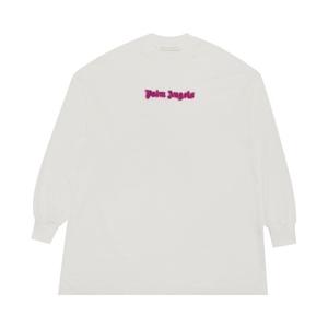 Футболка Palm Angels Neon Logo Tee Dress Off White/Fuschia, белый