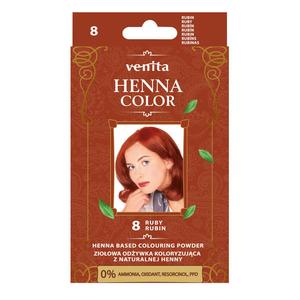 Травяной кондиционер для окрашивания волос с хной 8 рубин, 30 г Venita Henna color, цвет 8 rudy