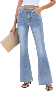 Женские джинсы bootcut stretchy high waisted с карманами