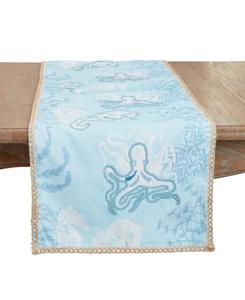 Скатерть-дорожка Sealife Serenity, 40 см x 183 см Saro Lifestyle, Blue