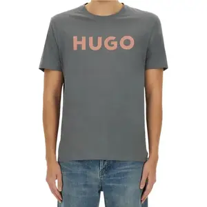 Футболка Regular Fit с принтом логотипа HUGO BOSS, серый