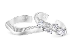 BABAMA Кольцо из стерлингового серебра 925 пробы с покрытием из белого золота Unisex