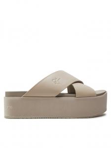 Мюли Calvin Klein Jeans Flatform Cross Mg Uc YW0YW01349 Beige