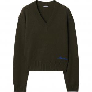 Кашемировый свитер Burberry, темно зеленый