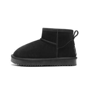 SNOW FLYING Зимние тактические ботинки коллекция короткие снежные ботинки женские ленивый черный расцветка коровья спилковая кожа ручная работа