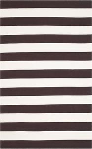 Ковер для декора из коллекции Montauk от SAFAVIEH, 92 x 153 см,  - Chocolate & Ivory, ручная работа, плоское плетение из хлопка, тканая текстура, деревенский полосатый узор, идеально для гостиной, спальни, столовой (MTK712P)