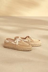 Замшевые мокасины Hamptons Boat-Shoes Espadrilles Manebi, бежевый