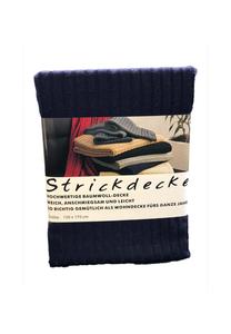 Вязаный плед классическим косым узором Grace Grand Spa, marine