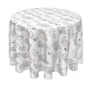 Круглая скатерть, 100% полиэстер, круглая 70 дюймов, ретро-транспорт