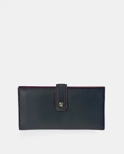 Женский кошелек из кожи черного цвета Pierre Cardin