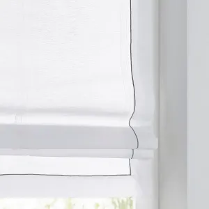 Короткая римская штора Bente с крючками для подвешивания без сверления, свободно висящая, полупрозрачная, хлопок, полиэстер, крючковое крепление Kutti, серый/белый