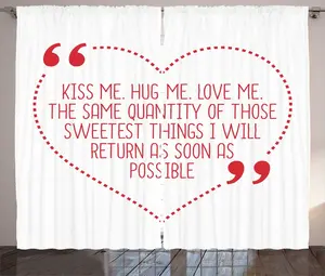 Штора ABAKUHAUS "Rustic Embrace" с забавным текстом ко Дню святого Валентина, присборенная тесьма для спальни с петлями и крючками, 280 x 225 см, цвет: темно-розовый, белый Abakuhaus