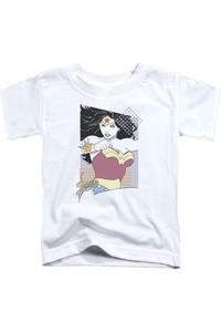 Футболка с минималистичным принтом Wonder Woman из Лиги Справедливости Америки 80-х для детей Gildan, белый