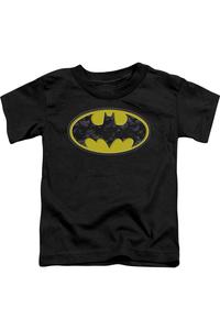 Футболка с коротким рукавом для малышей с логотипом Batman и летучими мышами Gildan, черный