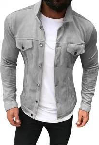 Мужская повседневная куртка-рубашка XUETON приталенного кроя с отворотами, длинными рукавами и пуговицами, в стиле карго, для осени и зимы, бежевый