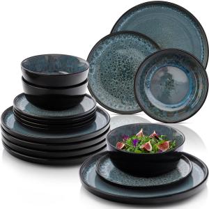 Набор посуды Manila - 36 предметов из керамики, рассчитан на 12 персон Sänger, темно-синий