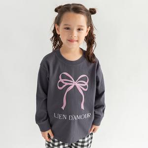 Детская футболка с длинными рукавами с разнообразными графическими принтами Branshes, цвет 78_Gray_Ribbon