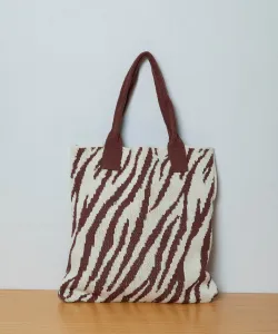 Вязаная сумка с жаккардовым узором «Зебра»