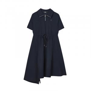 Платье с короткими рукавами женское, плотное, чернильно-синее Fila