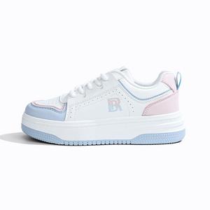 Нескользящие и износостойкие низкие кроссовки для скейтбординга, увеличивающие рост, унисекс RENBEN, White Blue Pink