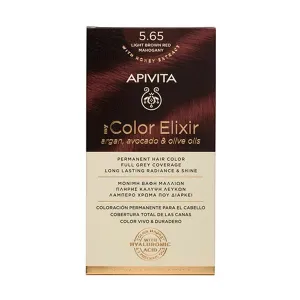Перманентное окрашивание My Color Elixir Apivita, цвет light brown red mahogany