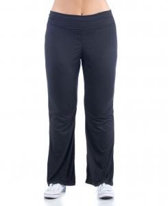 Черные спортивные штаны-клеш большого размера с отворотом на талии 24seven Comfort Apparel, Black