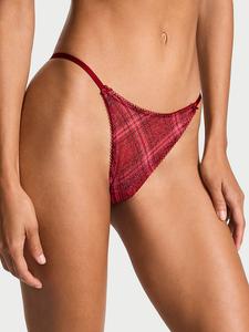 Трусики-Стринги из блестящей сетки The Lacie, shimmer mesh red lacquer plaid