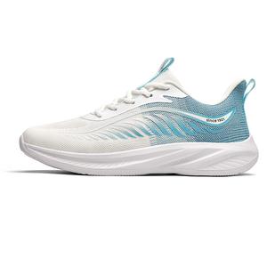 Амортизирующие Легкие Дышащие Противоскользящие Низкие Беговые Кроссовки Мужские Бело-Голубые Binary