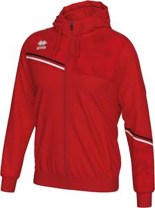 Мужская толстовка на молнии ERREA с двухрядной отделкой, боковыми карманами на молнии и антистатической функцией. Оригинальная, белый/черный/красный