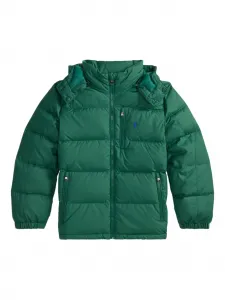 Пуховик с капюшоном POLO RALPH LAUREN KIDS, зеленый