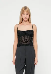 Топ с бархатным принтом Even&Odd, Black
