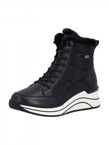 Remonte Черные ботильоны на танкетке