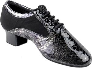 Мужские туфли для бальных танцев, танго, свадебных танцев, сальсы, латиноамериканских танцев, черные, с змеиной кожей, лакированные, S445EB, удобный танцевальный каблук 4 см Very Fine