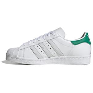 Adidas Originals Кроссовки для скейтбординга Superstar 82 Low top, унисекс, белый с зелеными вставками